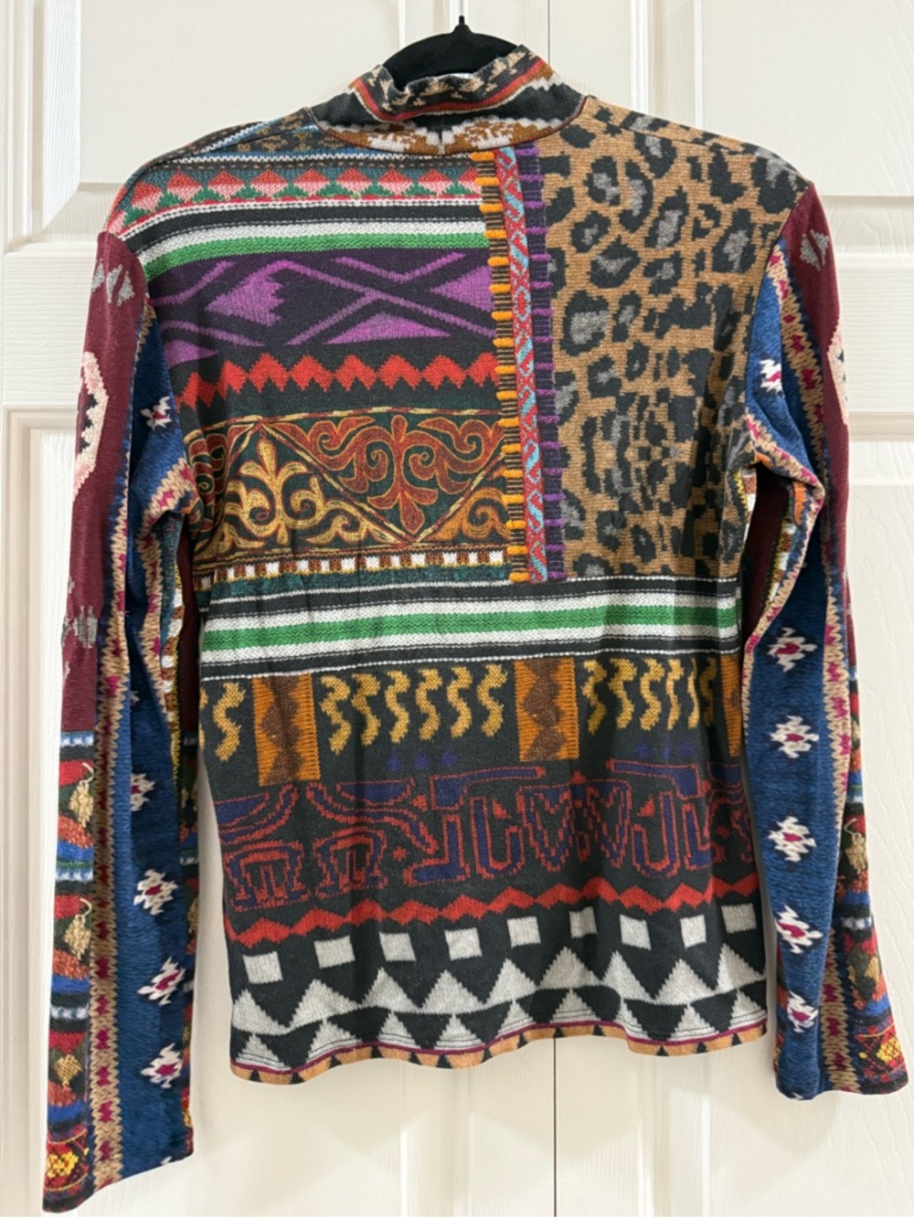 Etro Mixed Print Mock Neck Knit Top IT 42 US 6 Made Italy Maximalist Stretch - Picture 3 of 9